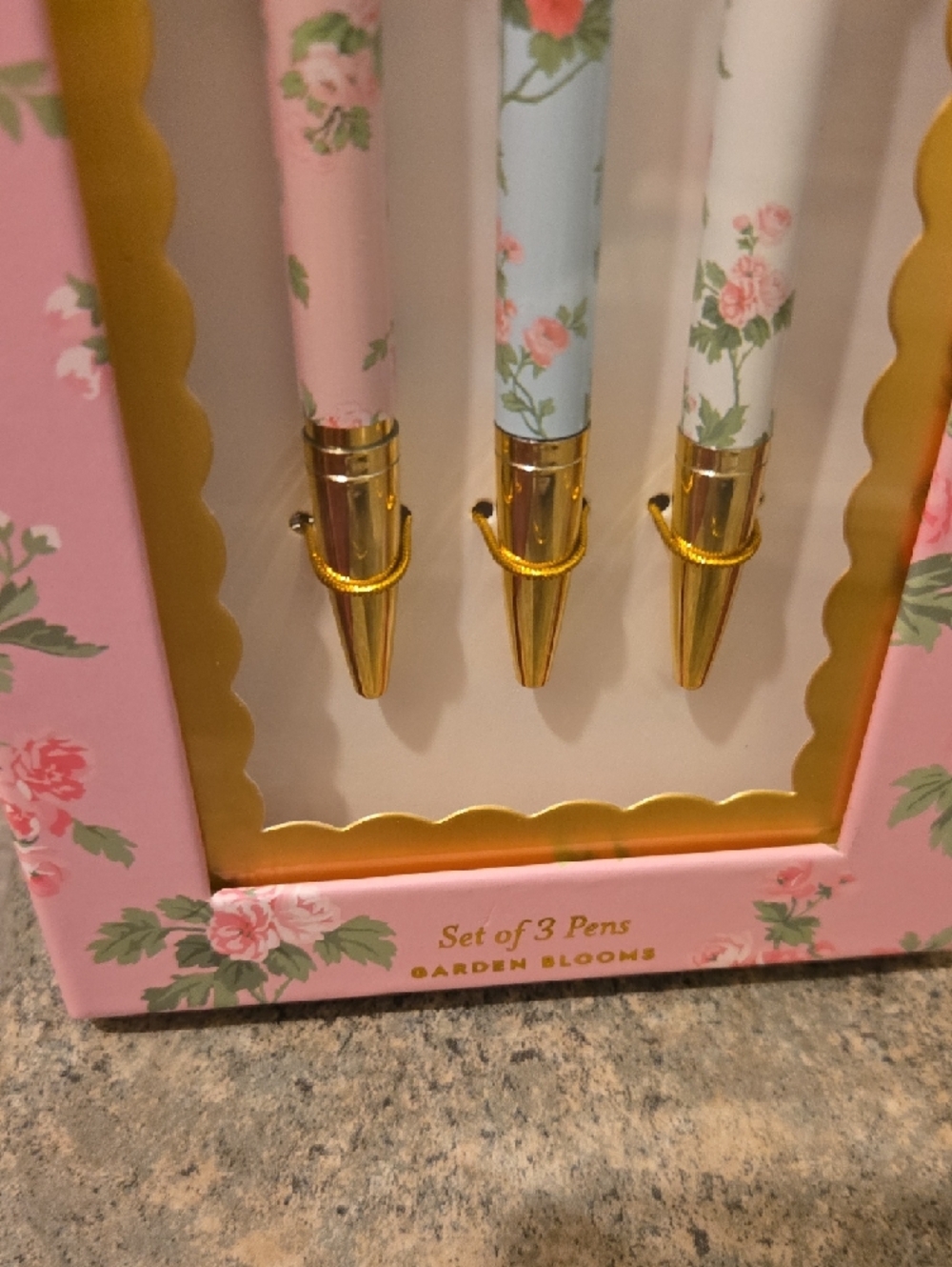 Laura Ashley Rose Garden Floral Pen Trio - Pink, Light Blue, White - Picture 4 of 4